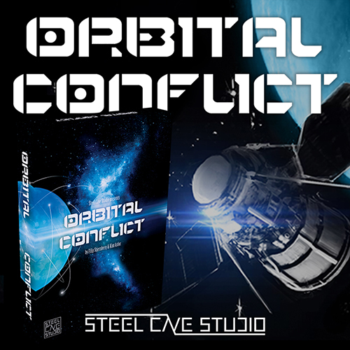 Orbital Conflict logo and box